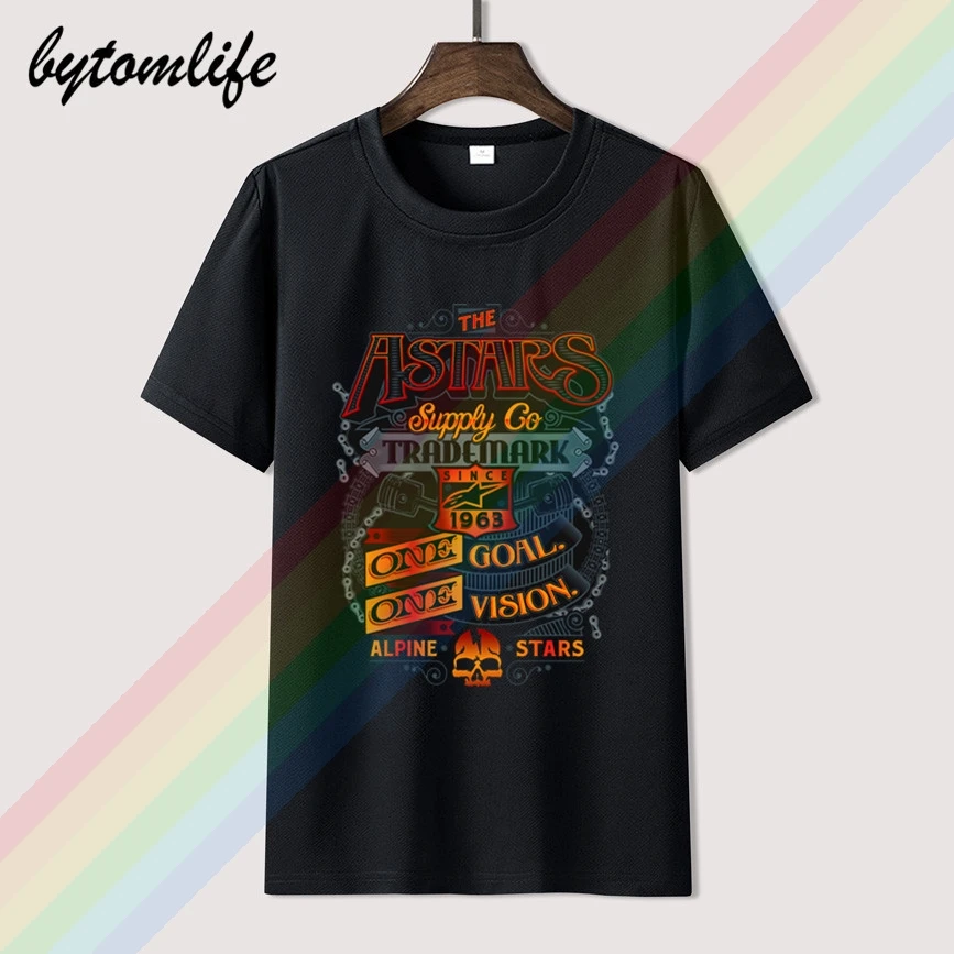 Alpine Star One Goal Vision Casual T Shirt Men's Summer Black 100% Cotton Short Sleeves O-Neck Tee Shirts Tops Unisex | Мужская