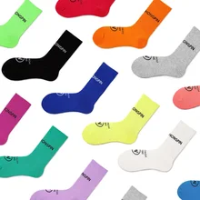 Харадзюку, корейский стиль, женские хлопковые носки, забавная уличная одежда, кавайные белые Разноцветные Неоновые носки, флуоресцентные зеленые носки с буквами, 5 пар