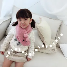 Однотонная одежда Детский шарф для девочек, для мальчиков кашемировое милый рисунок шеи Зимние теплые шарфы Новая коллекция