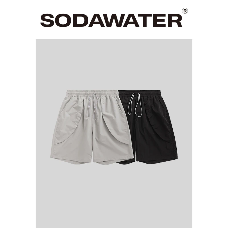 Мужские тренировочные шорты SODAWATER черные повседневные свободные с эластичным