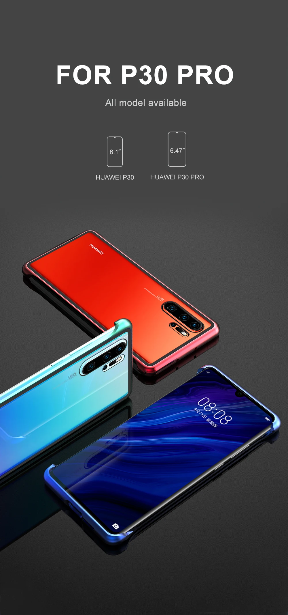 Магнитный чехол P30 для huawei P30 Pro, чехол, Безрамное металлическое стекло P30Pro, задняя крышка, прозрачный чехол P30, чехол для huawei P30 Pro Funda
