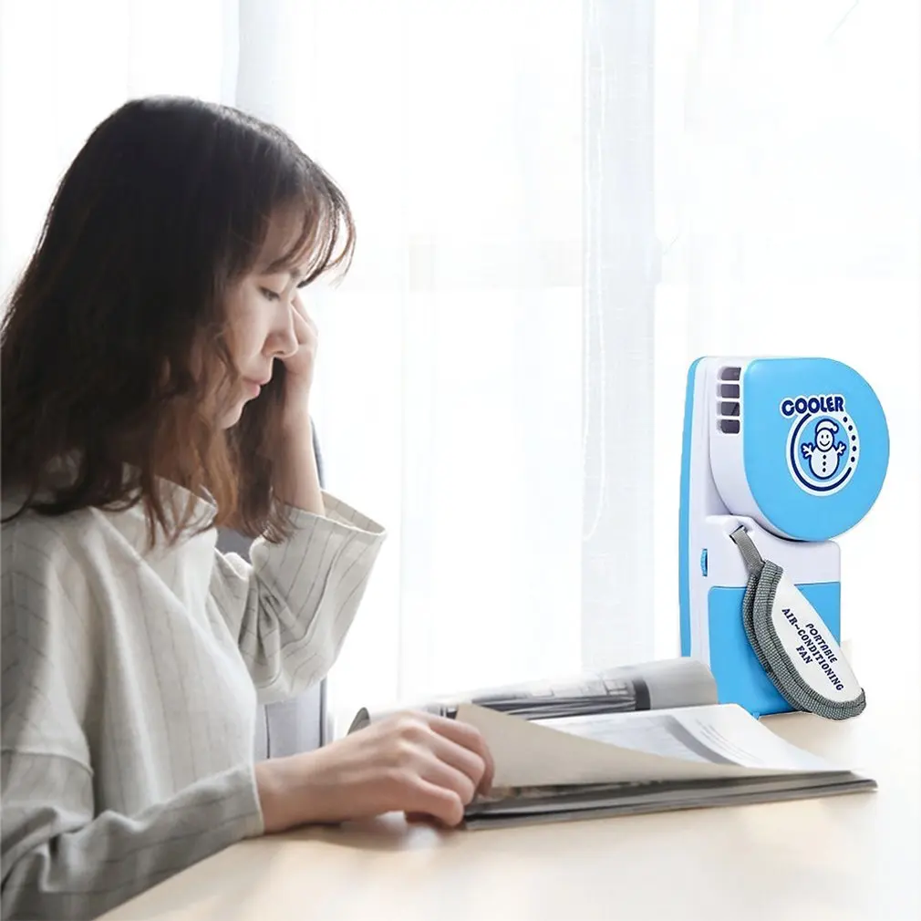 Summer Air Conditioning Mini Fan Usb Rechargeable Battery Cooling Student Portable Leafless Small Fan