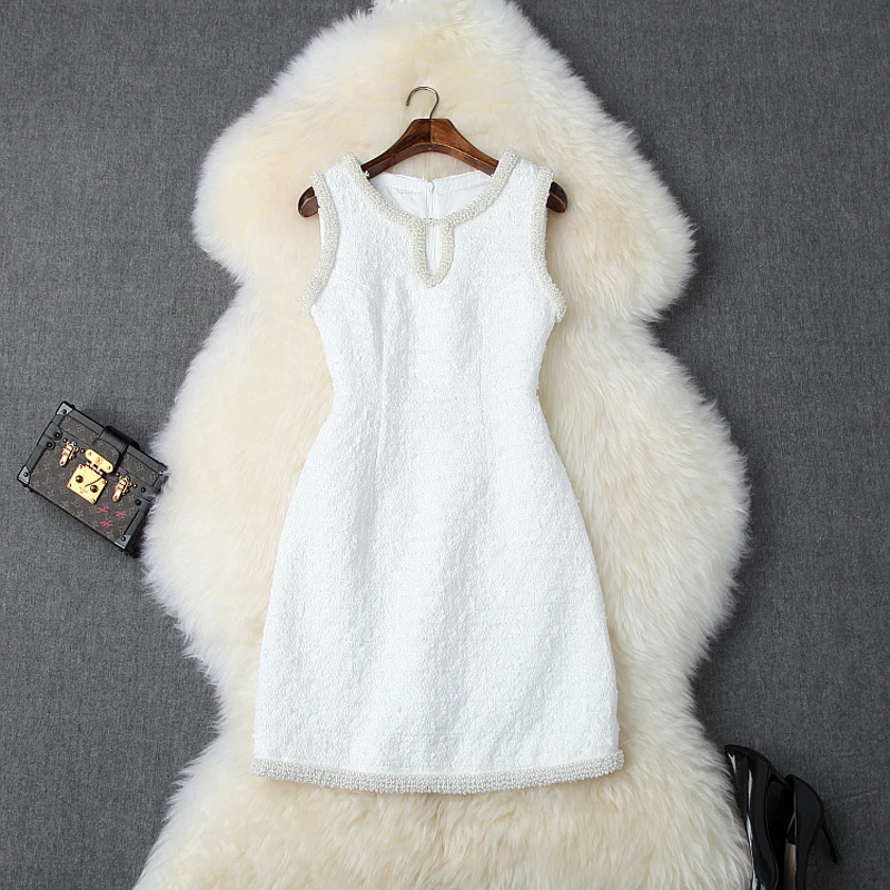 

2019 new spring Mini Sexy dresses sleeveless work Party Dress Fashion Trend Women Clothing autumn Retro A-Line Nail bead dress