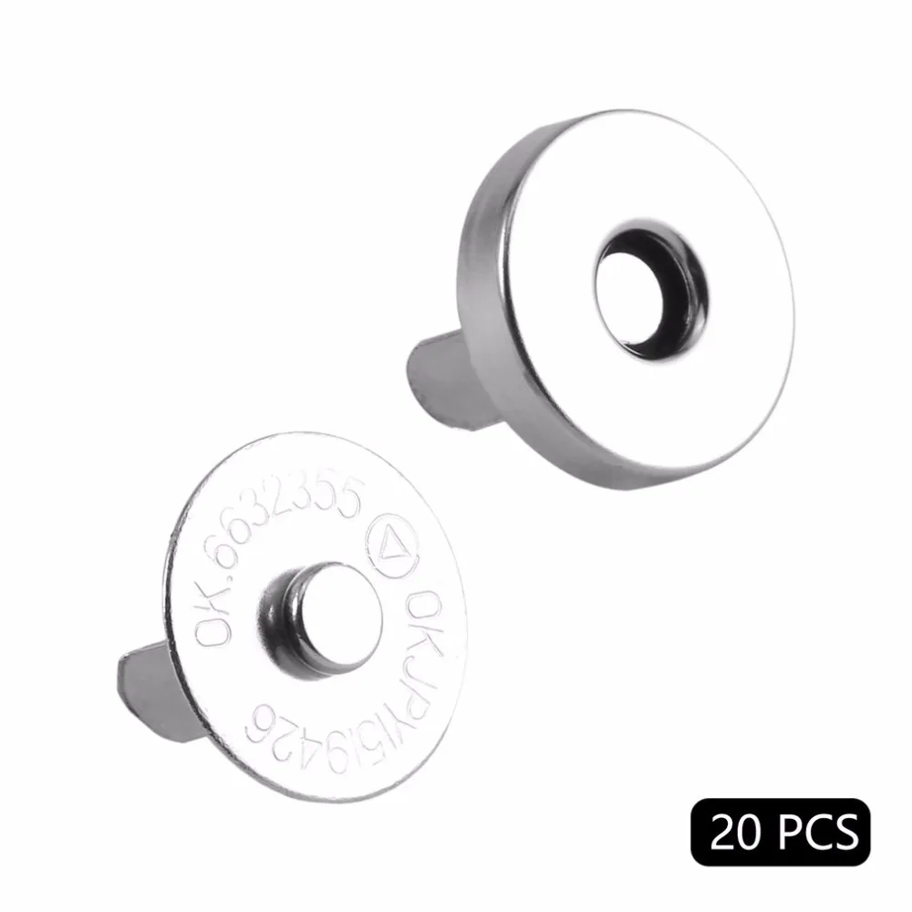 20pcs Bag Purse Clasps Magnetic Buttons Snaps Fasteners Handbag Craft Sewing Leather Coat Parts Accessories | Дом и сад
