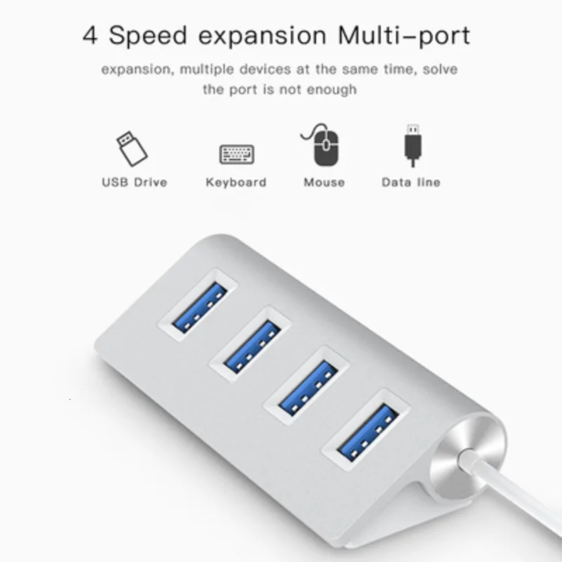 CHYI с несколькими usb-портами концентратор 2,0 4 порта Высокоскоростной USB hab сплиттер алюминиевый литой адаптер мини Компьютерные аксессуары для смартфона