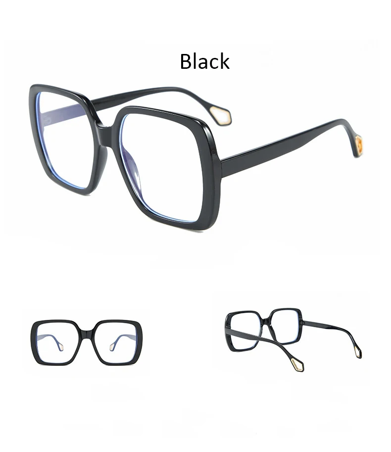 Синий светильник, оправа для очков, большие квадратные оптические Женские оправы для очков, большие компьютерные очки, прозрачные линзы, Ретро стиль