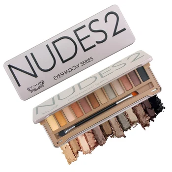 

NEW 12 Nude Color Smoky Eyeshadow Palette Glitter Matte Eyeshadow Palette Natural Earth Set with Brush Makeup Cosmetic