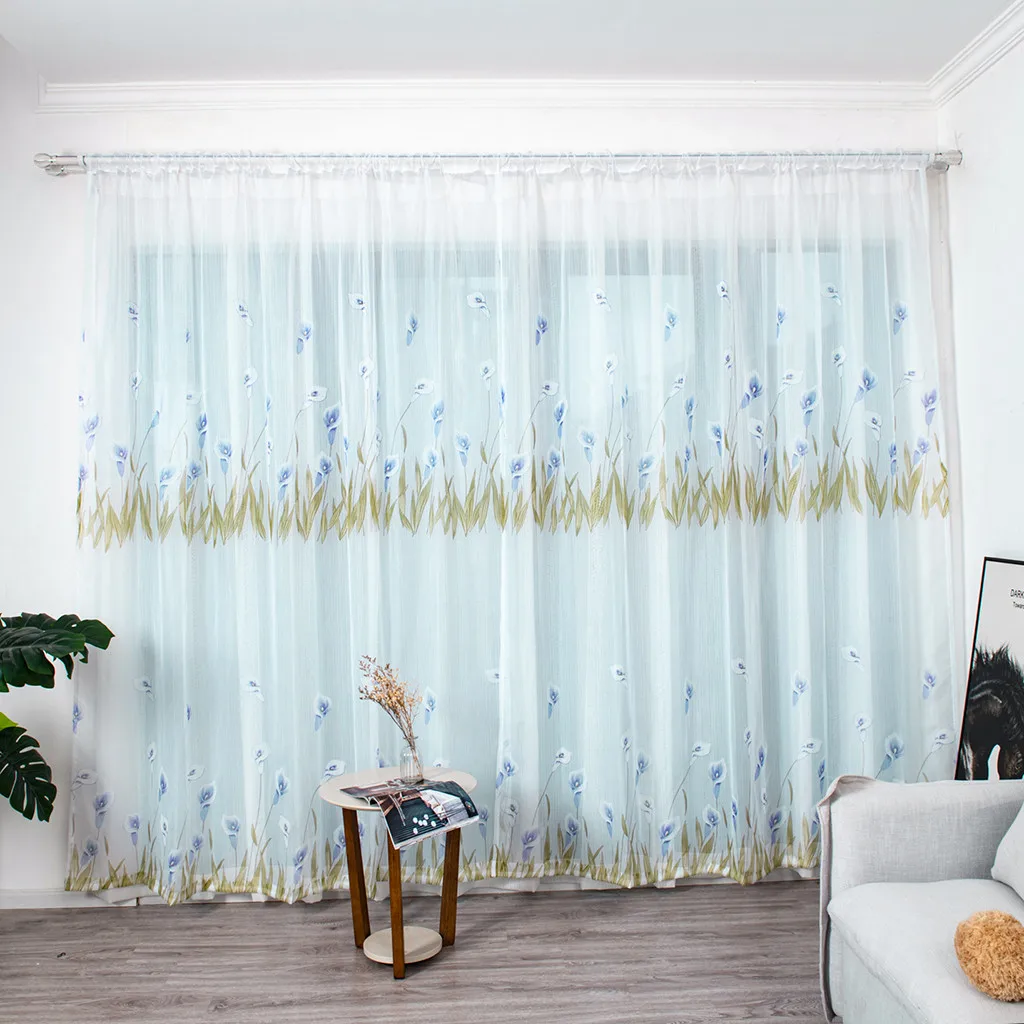 Разноцветные занавески трубы с листьями тюль занавеска для окна драпировка 1