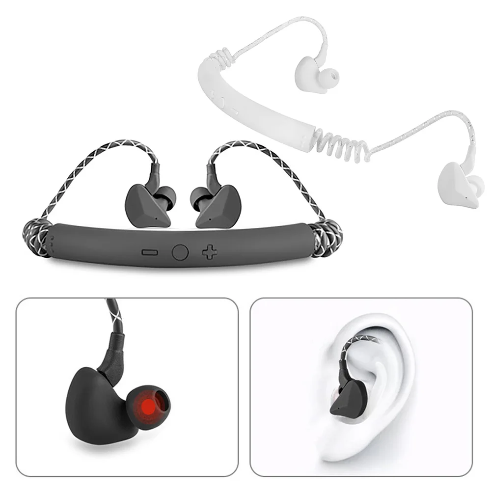 IPX7 Bluetooth 5 0 Retractable Sports Neckband Headset Headphones With Mic Wireless Earphone
