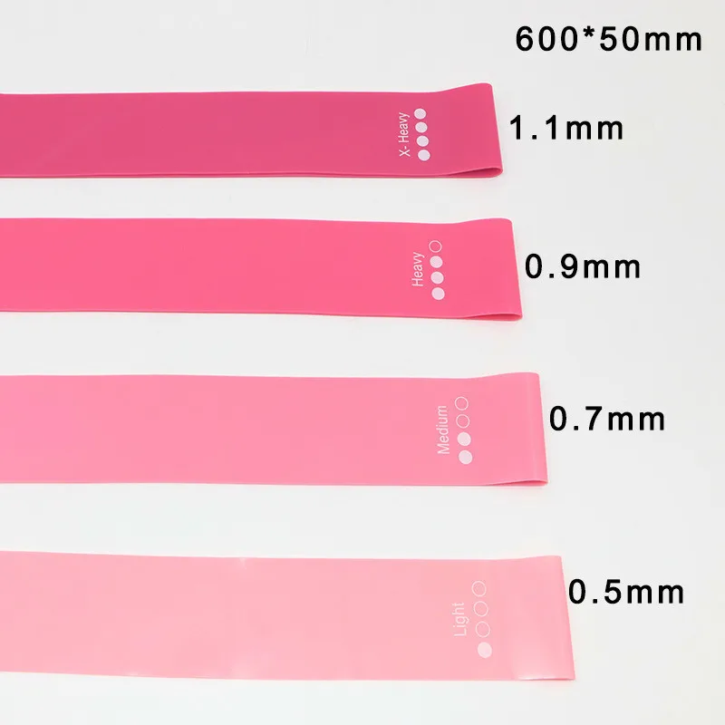 Pink Color Gradual Change Pull Circle Four Paper Set Yoga Latex Resistance Bring Bodybuilding Rope | Спорт и развлечения