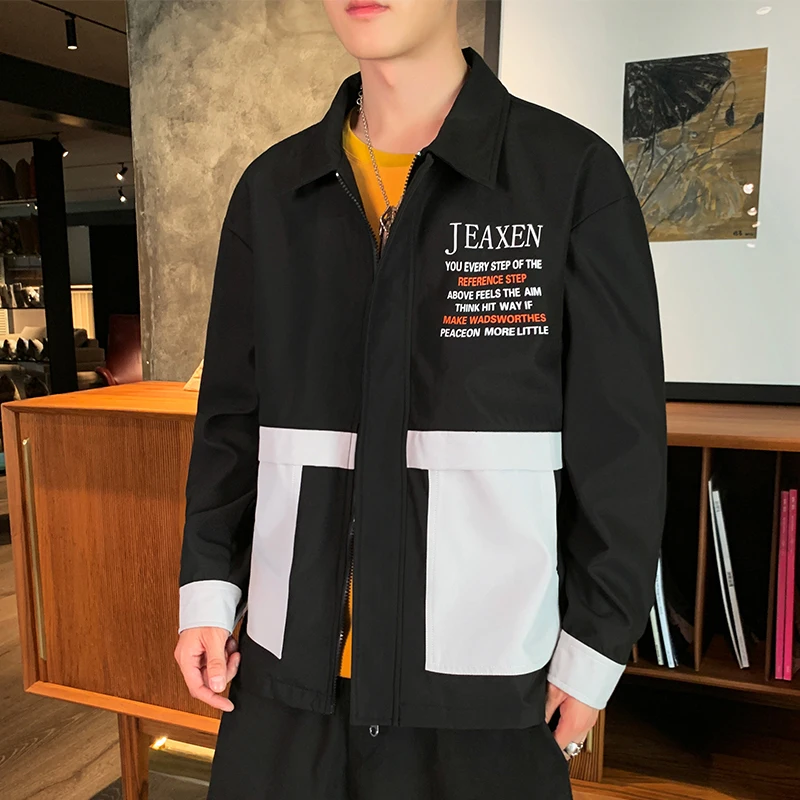 Cheap Casual Autumn Spring Letter Printed Windbreakers Bomber Jackets Men Male Outwear Zipper Coat Streetwear Male Clothing,ZA337