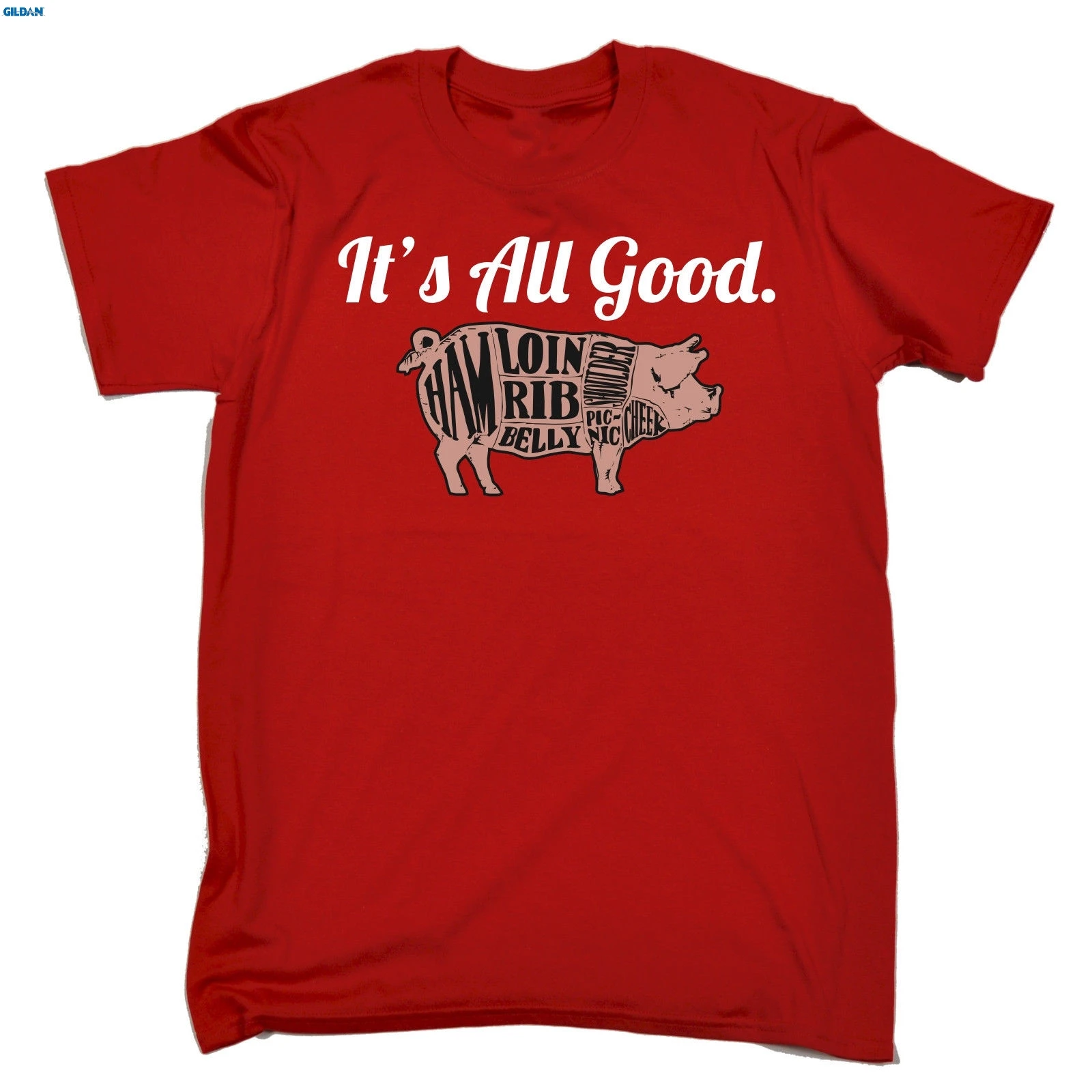 Футболка с надписью All Good Pig футболка со свининой мясом барбекю забавный подарок