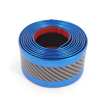 

Front Anti-Collision Door Sill Strip Trunk Fender Bumper Carbon Fiber Blue 5CM*1M Side Protector Edge Door Sill Replacement