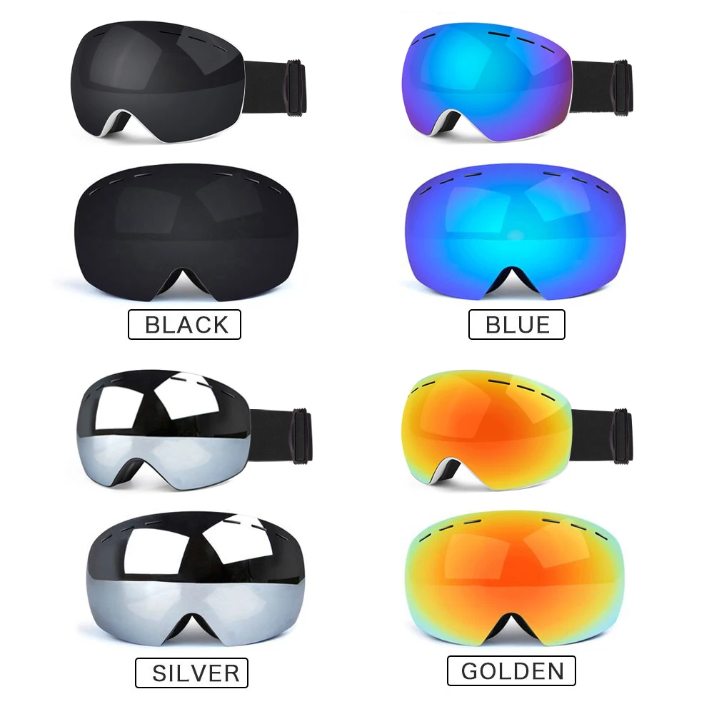 DMAR ski goggles spherical anti-fog Protection double layers keep warm big lenses glasses men women snow goggles skating