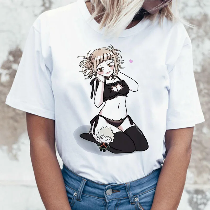Футболка Himiko, мультяшная футболка Toga senpai, женская футболка waifu, женская футболка с надписью boku no hero Academy, футболка, футболка, harajuku, 90s - Цвет: 1710