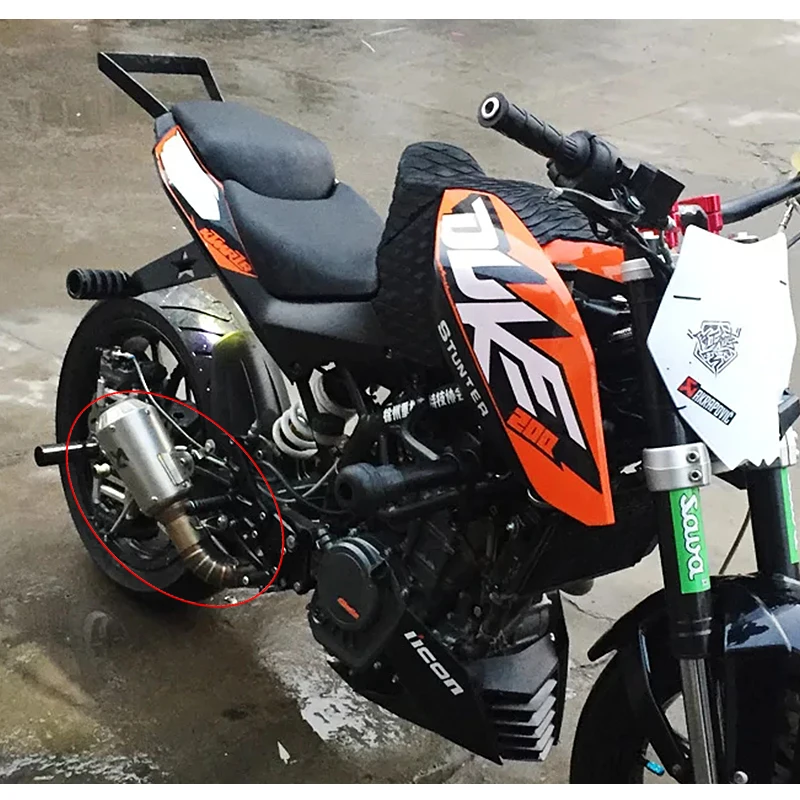 Мотоцикл выхлопной Escape Системы для KTM Duke 200 390 2012 13 14 15 2016 средняя выхлопная труба