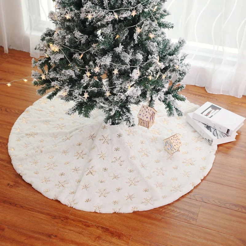 90Cm Embroidered White Glitter Embroidered Christmas Tree Group Snowflake Christmas New Year Christmas Decorations Home Decorati