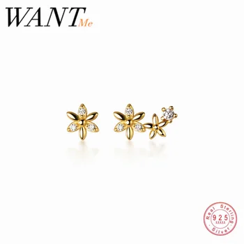 

WANTME Fashion Korean Genuine 100% 925 Sterling Silver Mini Small Flower Stud Earrings for Women Girl Jewelry Birthday Gift 2020