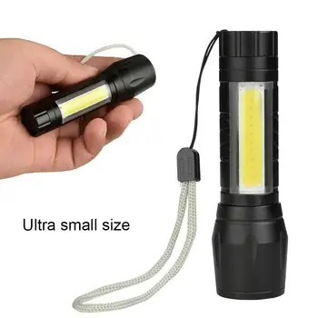 

Mini 1000LM XPE+COB LED Flashlight 14500/AA 4 modes Clip Torch Light