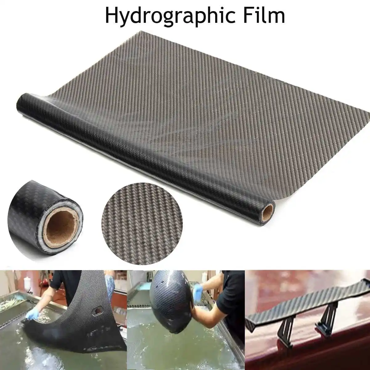Brushed dark aluminium hydrographic film hydro dipped 50cm width Folded 