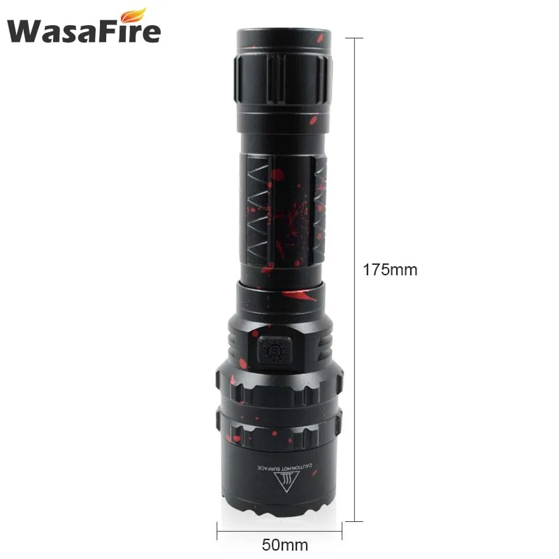 1800LM XHP50 Hunting Lanterna Waterproof 5 Modes Led Torch Mutifunctional Rechargeable Flashlight with 18650/26650+Charger