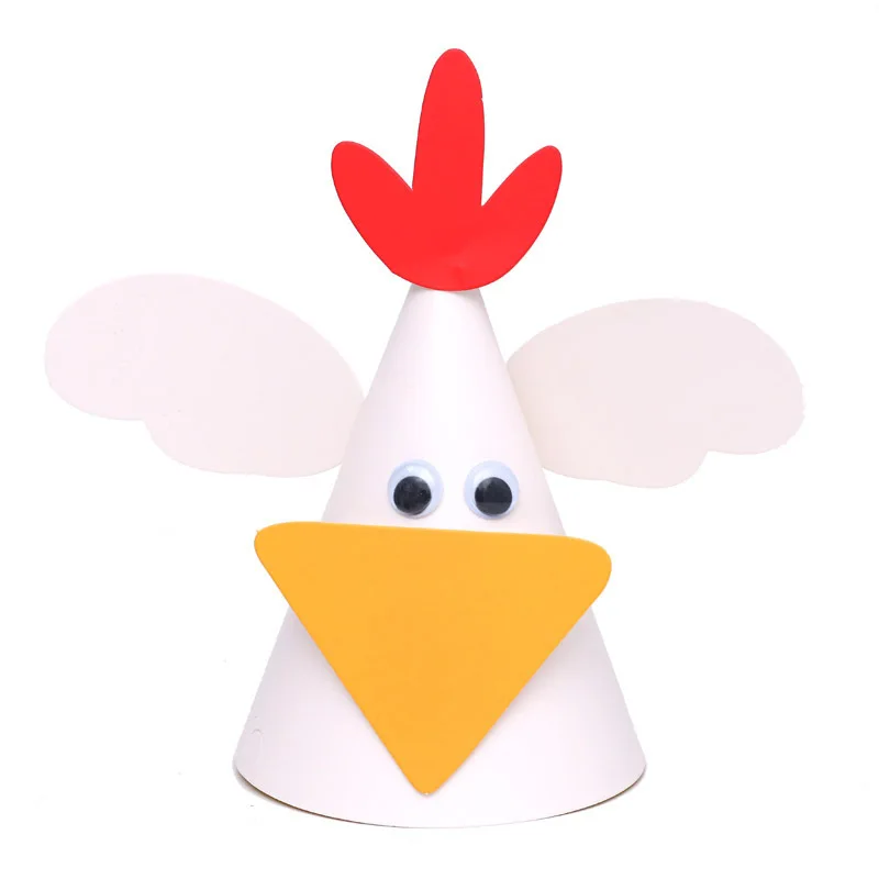 Party Hat Farm Animals Paper Hat DIY Birthday Party Decorations Kids Children Props for Outdoor Activities Rabbit Sheep Chick Conical Cap