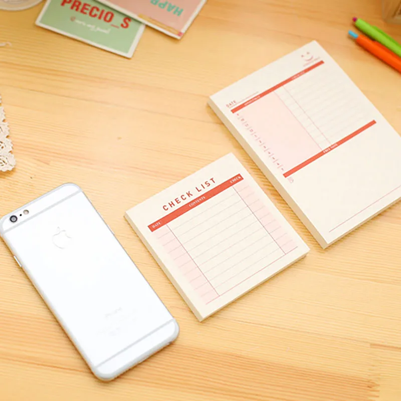 Kawaii месяц еженедельник 2020 To Do List повестки дня милые Блокнот клейкий стикер для