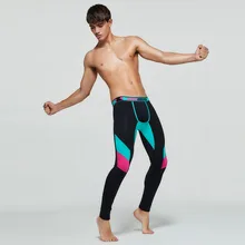 Мужские кальсоны, модное хлопковое длинное нижнее белье, спортивные брюки, штаны для фитнеса, бега, эластичные тонкие леггинсы