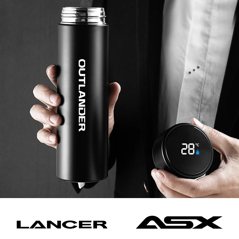 

Portable Car Vacuum Cup Temperature Display Thermos Bottle Mug For Mitsubishi Outlander Ralliart ASX Competition Lance Lance EX