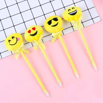 

40PCS Cartoon Creative Stationery Fashion Expression Ballpoint Pen Cute Pompom Pen Students Supplies Prizes Gift