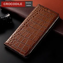 Crocodile Genuine Leather Case For Samsung Galaxy A02 A52 A72 A32 A12 A02S A42 M02 M12 M31S M51 M01 A01 CORE Magnetic Flip Cover