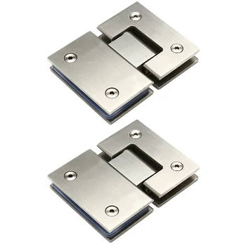 

2pcs Sturdy Door Hinge Moisture-proof 180 Degree Stainless Steel Accessories Frameless Glass Anti-Corrosion Easy Install Thicken