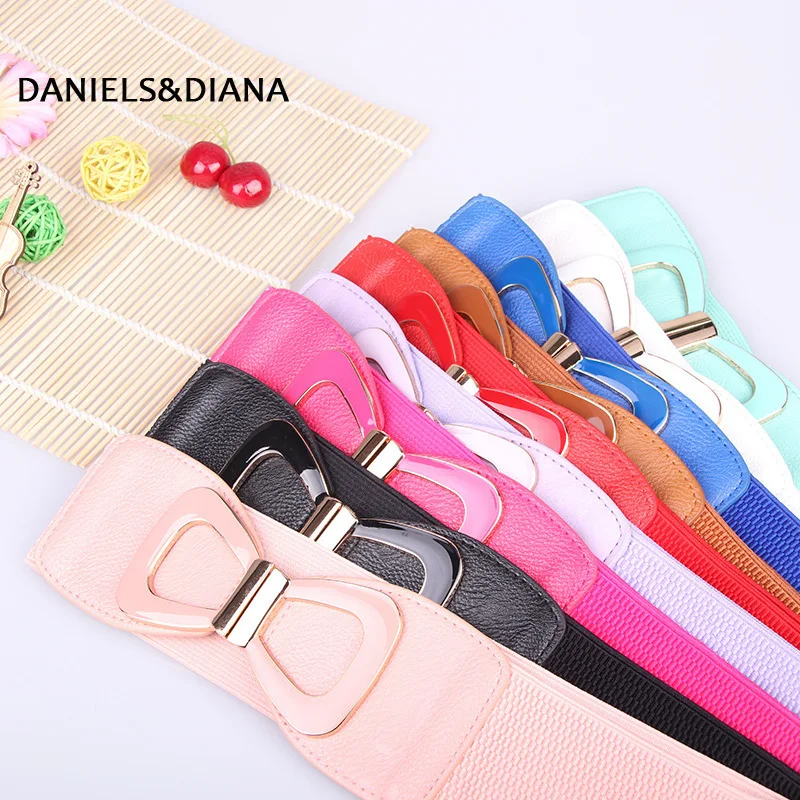 

pu leather wide corset cummerbunds strap belts for women girls High Waist Slimming girdle Belt ties bow bands