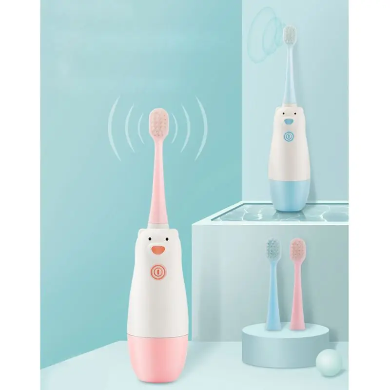 

Children Electric Toothbrush Sound Wave Clean Tooth Gums Brush Head Battery Replacement Waterproof
