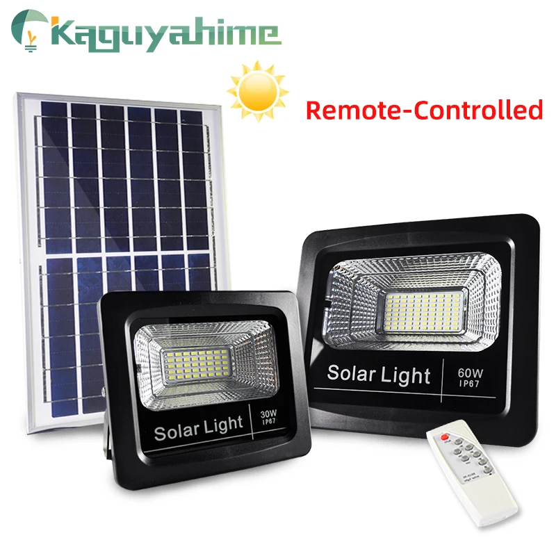 

Kaguyahime Outdoor LED Solar Light 220V 30W 50W Floodlight Remote Sensor LED Light Waterproof IP65 RC Control Solar Garden Light