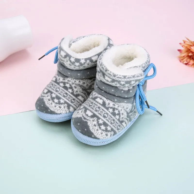 Детские зимние теплые хлопковые женские зимние ботинки с мехом, большие размеры для детей ясельного возраста; новая детская обувь для новорожденных мягкая подошва Нескользящие Детские туфельки Y13