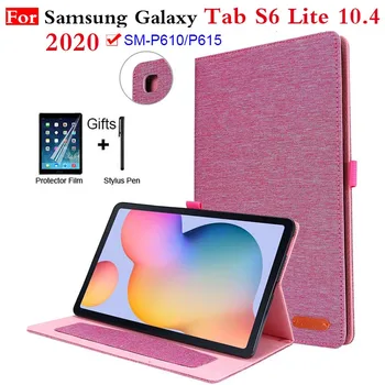 

Cloth pattern book style tablet case For Samsung Galaxy Tab S6 Lite 10.4 SM-P610 SM-P615 Stand Cover with Card slots
