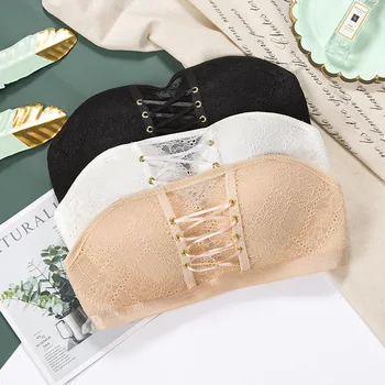 

Non-Steel Ring Underwear Lace Cross-back Bra Factory Set Wedding Dress Sexy Push up Anti-Exposure Wipe Bra