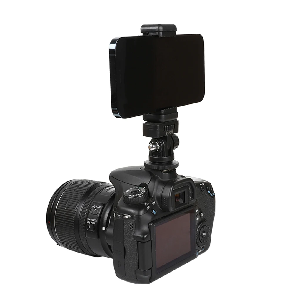 Camera Hot Shoe Phone Tripod Mount Adapter Phone Holder for Canon Nikon