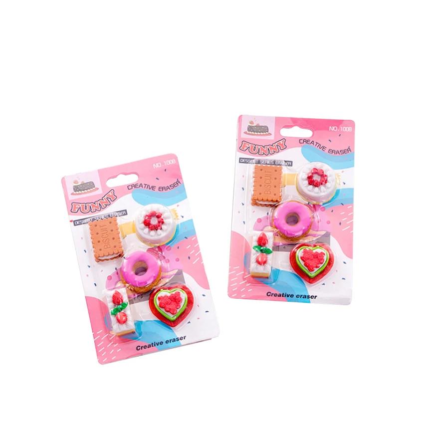 

12pack Kute cookie donut Eraser Rubber Suit Cute Gifts for Party DIY Kawaii Pencil Eraser Kawaii Gift for Girls
