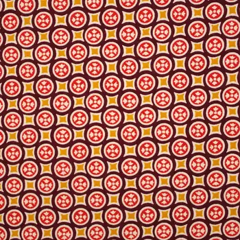 

1 yard Cotton Woven Fabric - Circle and flower (width=145cm)