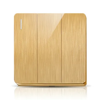 

Switch 3D wire-drawing board triple switch power socket panel Double control / Single control