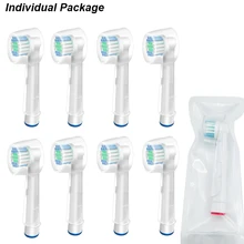 Escova de dentes elétrica substituição pacote individual com tampa da capa sensível macio cerdas para oral b dente escova cabeças