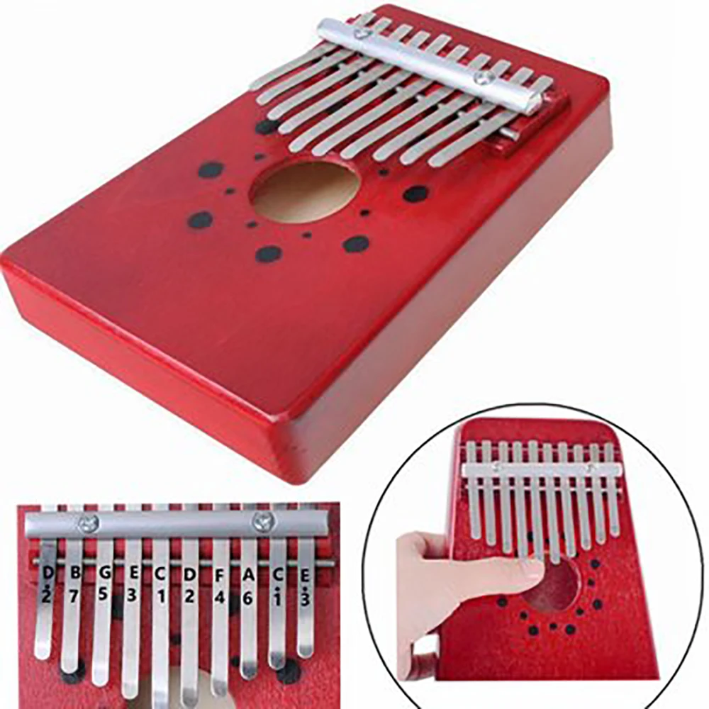 10 клавиш калимба «пианино для больших пальцев» высококачественный деревянный красное дерево тела музыкальный инструмент для адулта и ребенка с использованием