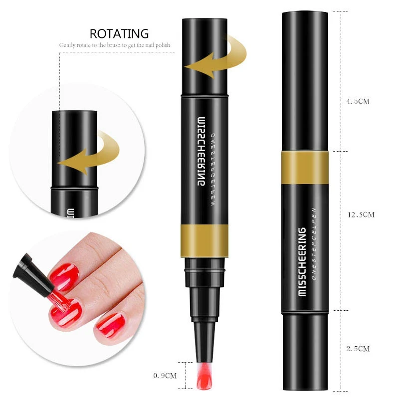 

New 3 In 1 Top Base Coat Phototherapy Nail Gel Nail Polish Pen Nail Art Tips UV Gel Varnish One Step Nails Glue