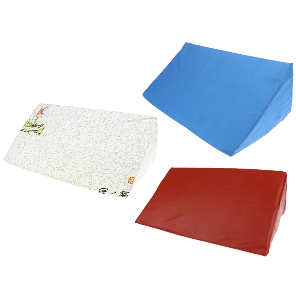 3Pcs Bed Wedges Acid Reflux Pillow Leg Elevation Pillow Back Lumbar Support Cushion with Removable Cover for Long Sleepers