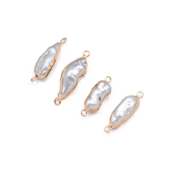 

Fashion Natural Freshwater Pearls Connector Irregular Pendants Charms for Jewelry Making Necklace DIY Bracelet Accessories