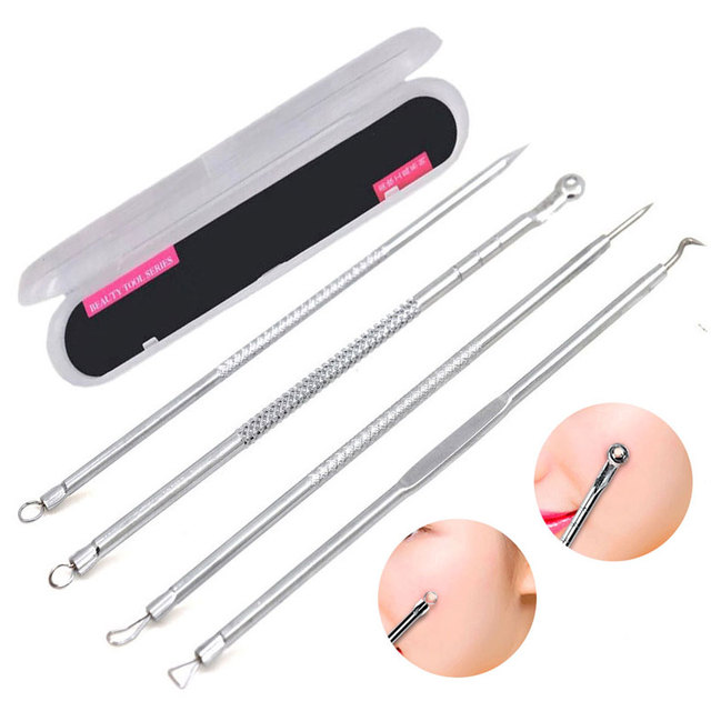 Acne Needle Tweezers Face Care Blackhead And Pimple Remover Comedone Acne Extractor Point Clean Black Head Remover Tool