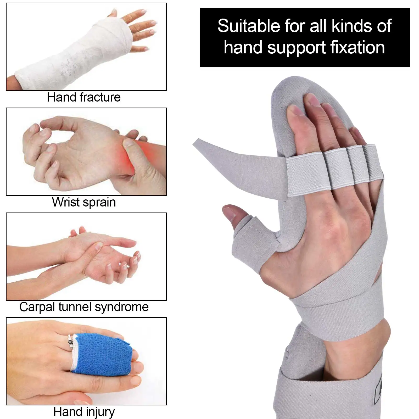 Hand Wrist Fracture Fixed Finger Corrector Splint Old People Stroke Hemiplegic Rehabilitation Training Equipment