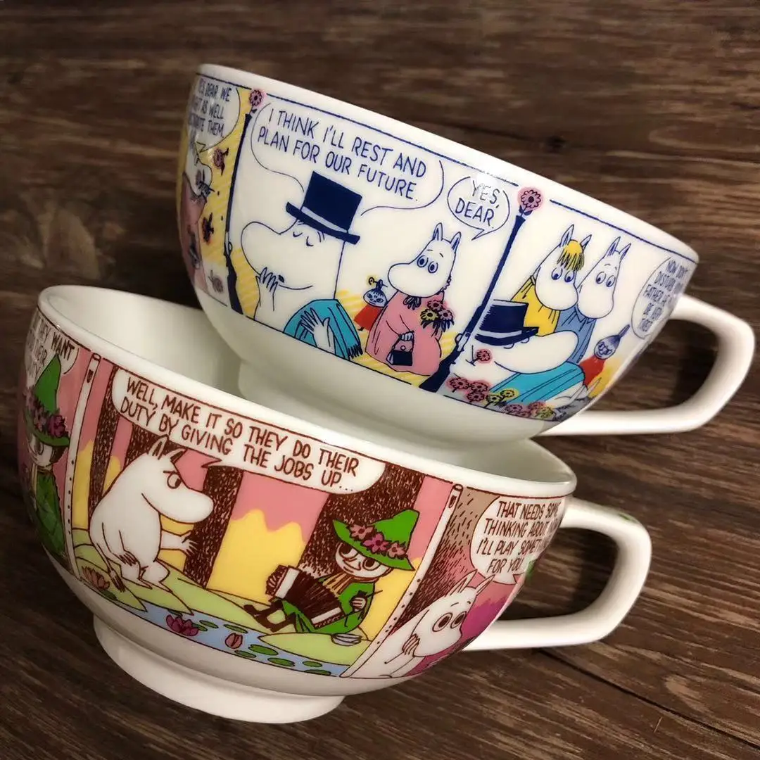 Moomin Милая большая миска для лапши и тарелка набор чашка для Муми-троллей и миска для Муми-троллей